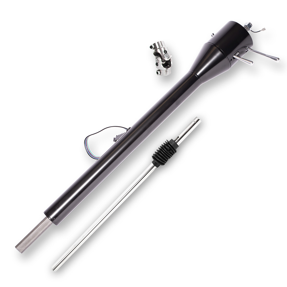 1960-66 GMC Truck Floor Shift Tilt Column: Late Power Steering - Black Powdercoat Finish