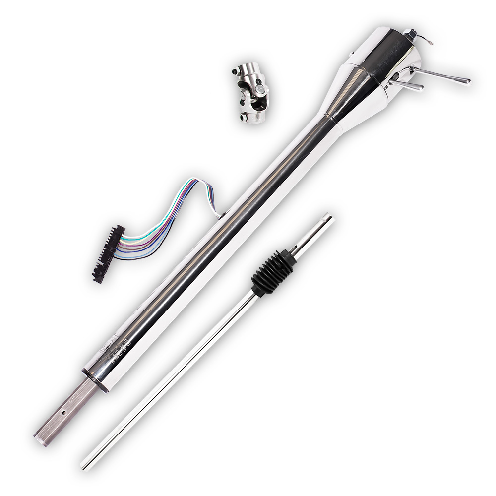 1960-66 GMC Truck Floor Shift Tilt Column: Late Power Steering - Polished Stainless Finish