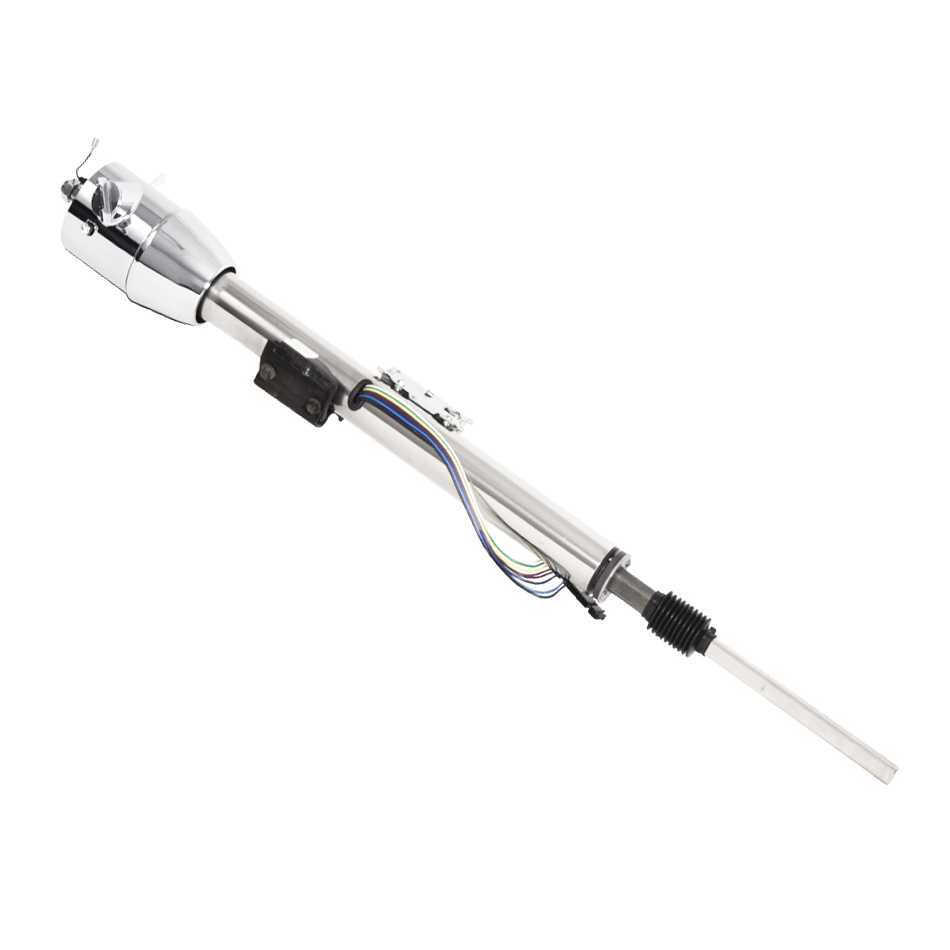 1970-74 Mopar E-Body Floor Shift Tilt Key Column: OE Power Steering - Paintable Mill Finish