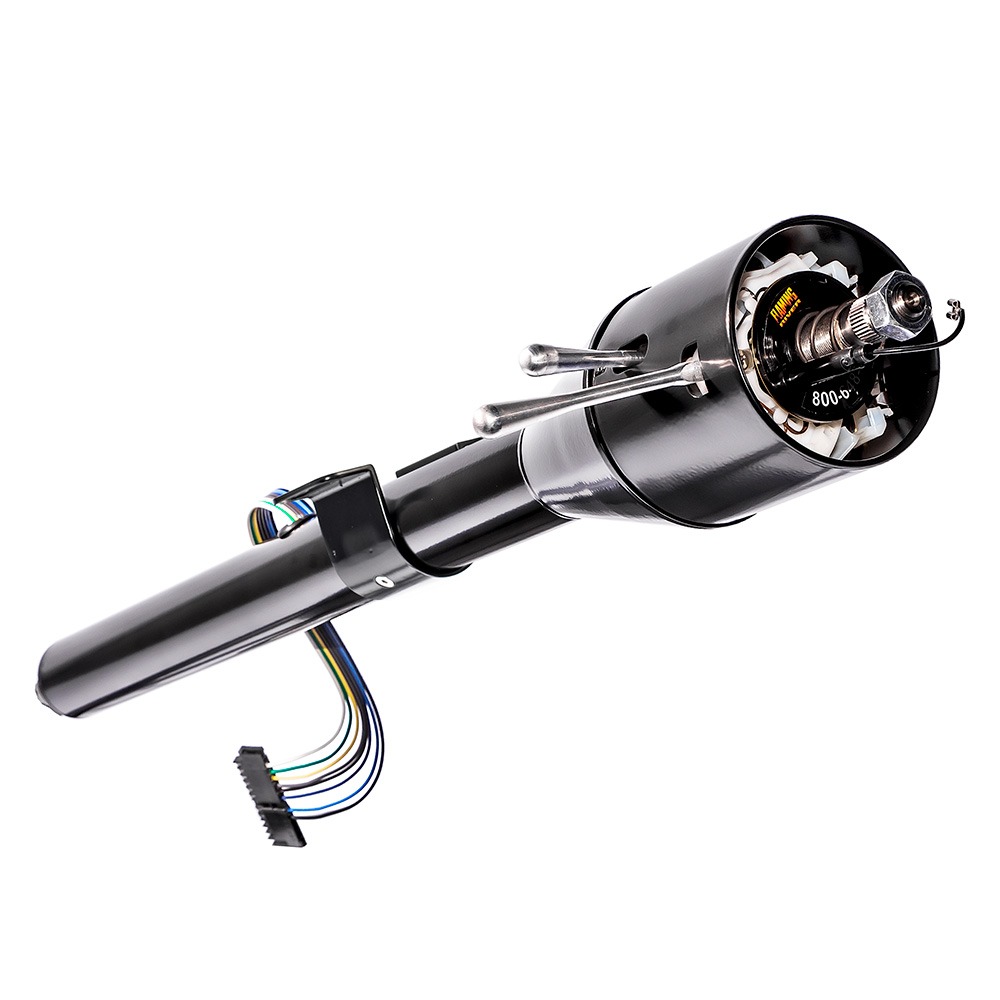 1966-77 Bronco Column Install Kit - Black Powdercoat Floor Shift Column - for Aftermarket Wheel