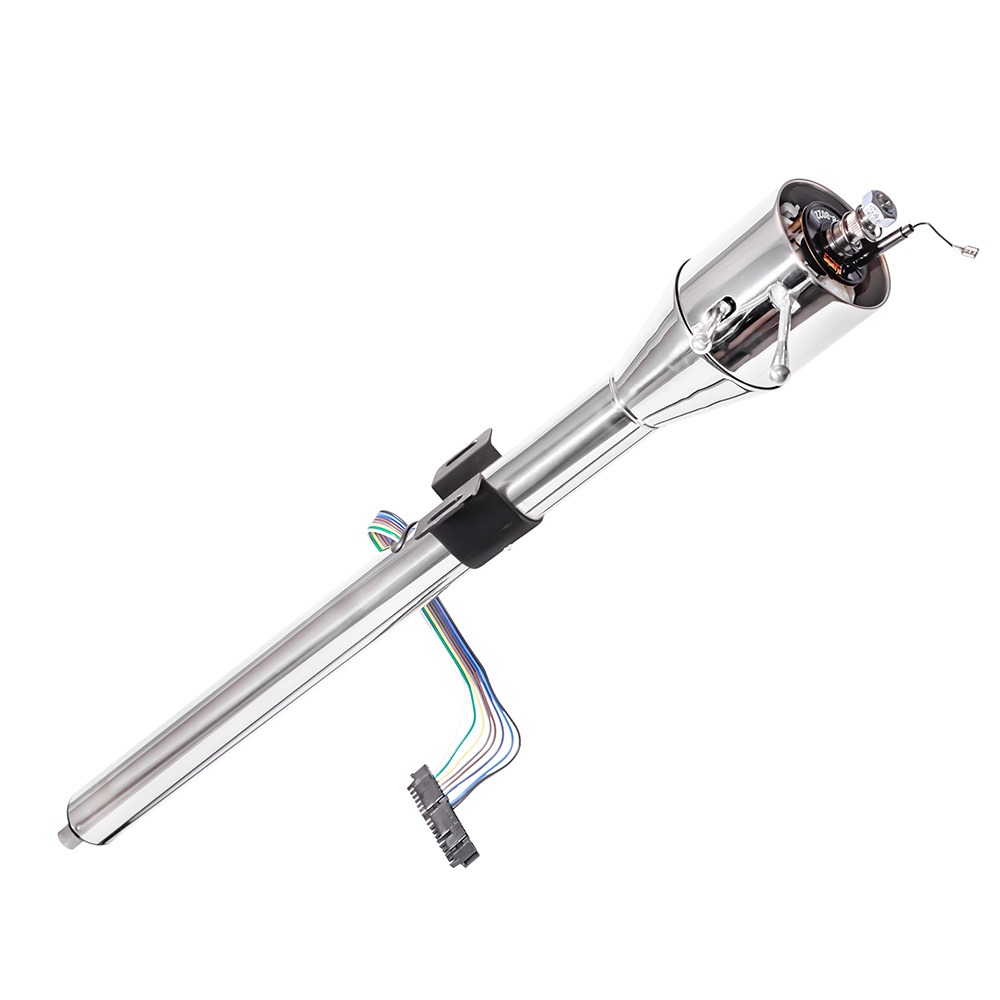 1966-77 Bronco Column Install Kit - Polished Floor Shift Column - for Aftermarket Wheel